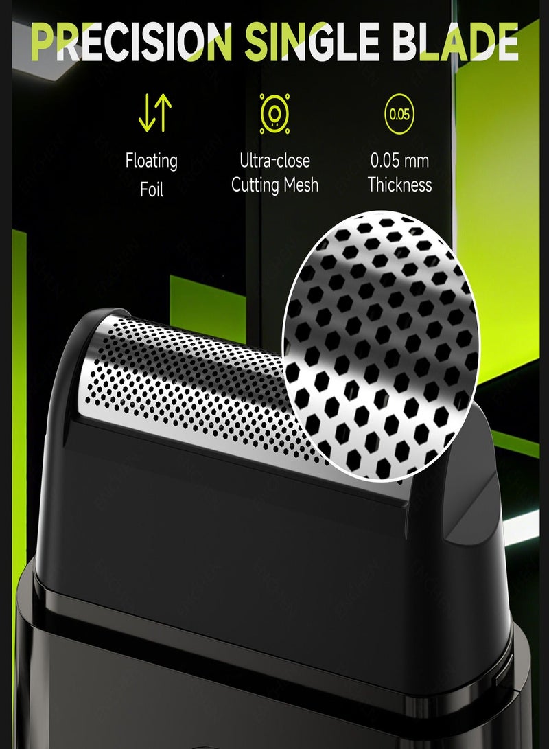 ENCHEN ماكينة حلاقة MS003 للرجال، ماكينة حلاقة كهربائية مدمجة مع مشذب منبثق، شحن نوع-C، محرك منخفض الضوضاء، تصميم مناسب للسفر لحلاقة ناعمة ومريحة - برونزي - Image 4